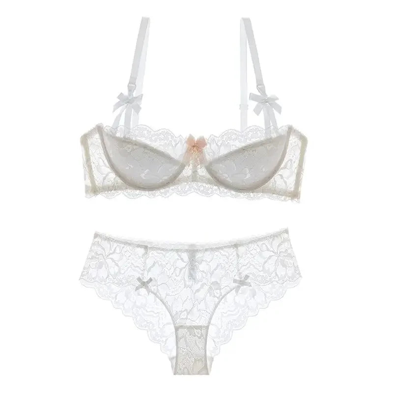 2 Piece Pull-up Bra with Bow Breathable Lace Bra Anti-slip Cup Date Night Set The Clothing Company Sydney