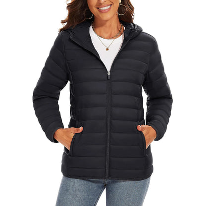Warm Puffer Jackets Hooded Womens Full Zip Multi-pockets Quilted Jacket Winter Waterproof Camping Down Coat Lightweight Parka The Clothing Company Sydney