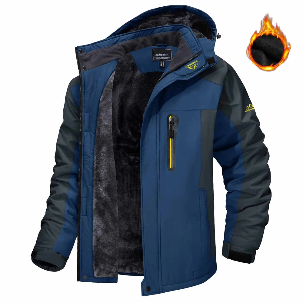 Winter Fleece Lining Parka Waterproof Men's Ski Snowboard Jackets Windproof Removable Hoodie Coats Casual Windbreaker - The Clothing Company Sydney