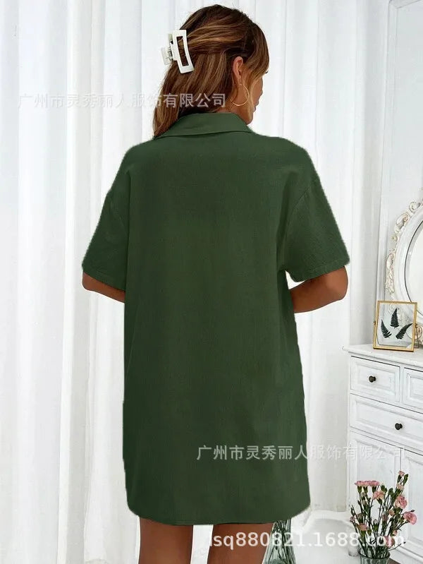 Casual Loose Single-breasted Top And Drawstring Shorts Set Fashion Ladies Suits Summer 2 Piece Set  Matching Outfits - The Clothing Company Sydney