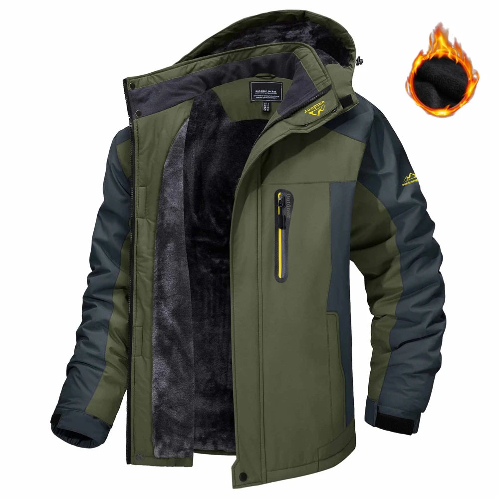 Winter Fleece Lining Parka Waterproof Men's Ski Snowboard Jackets Windproof Removable Hoodie Coats Casual Windbreaker - The Clothing Company Sydney