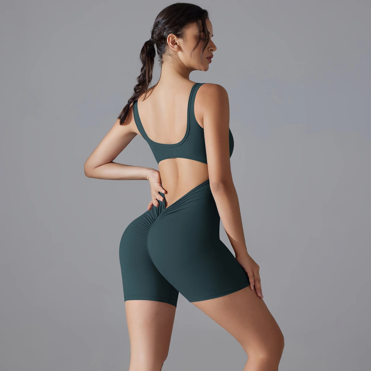 One Piece V Back Sports Jumpsuit Gym Romper Sleeveless Sportswear Bodysuit Women's Casual One-Piece Suit Yoga Clothing Set The Clothing Company Sydney