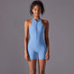 Hollow Backless Sport Jumpsuit Short Woman One Piece Gym Outfit Sleeveless Zipper Fitness Overalls Yoga Romper