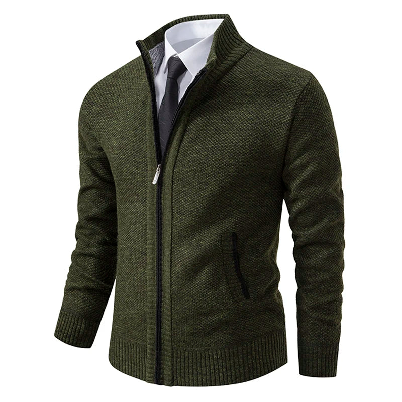 Men's Casual Stand Collar Sweater Zipper Cardigan The Clothing Company Sydney