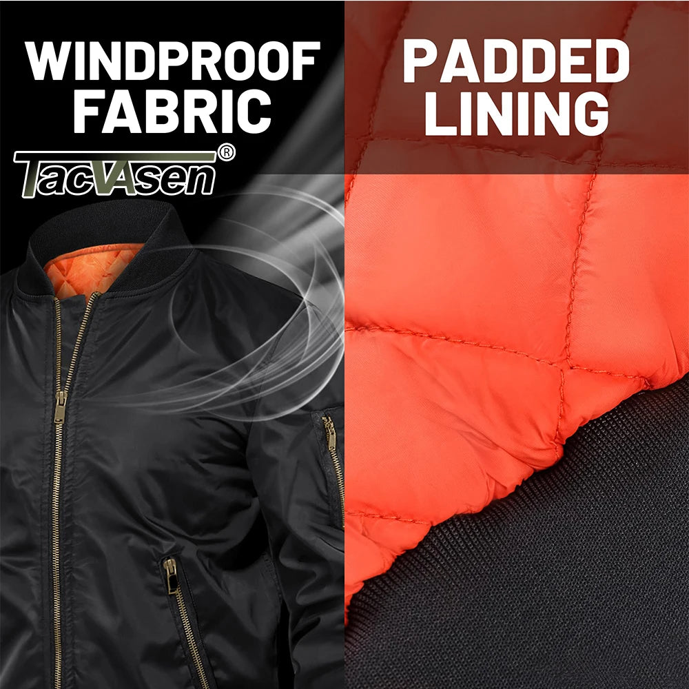Winter Padded Bomber Jackets Outwear Men's Retro Pilot Jacket Coat Casual Baseball Jackets Varsity Jackets Streetwear - The Clothing Company Sydney