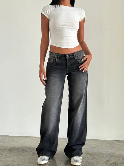 Y2K High Waist Baggy Jeans Women's Fashion Loose Denim Wide Leg Pants Casual Female Clothing The Clothing Company Sydney