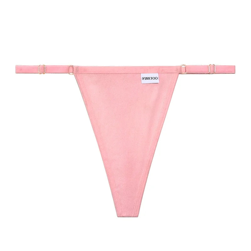 5 Pack Adjustable Women's Panties Cotton Panties Solid Low Waist Seamless Thongs Underpants Women Lingerie Set The Clothing Company Sydney