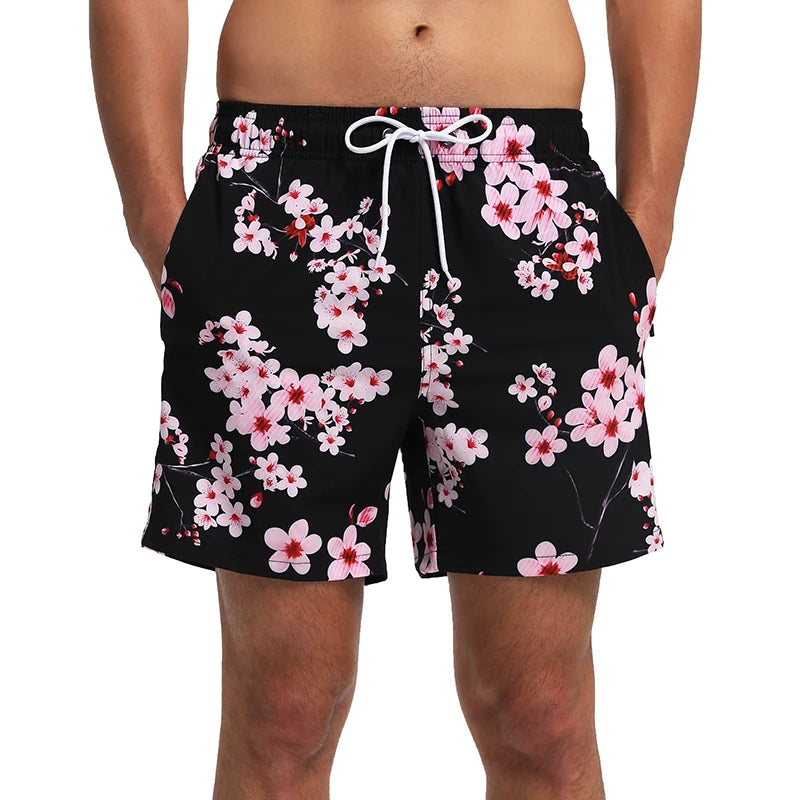 Summer Mens Shorts Polyester Gym Breathable Mesh Liner Elastic Waist Side Pocket Beach Board Shorts - The Clothing Company Sydney