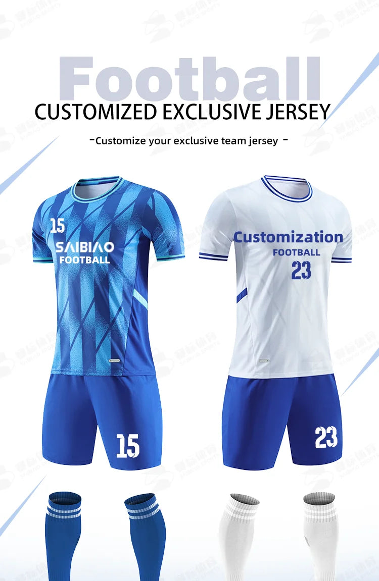 Adult Kids Customised Football Jerseys Soccer Uniform Mem Women Team Training Quick-Drying Sportswear  Futsal Tracksuit Outfit