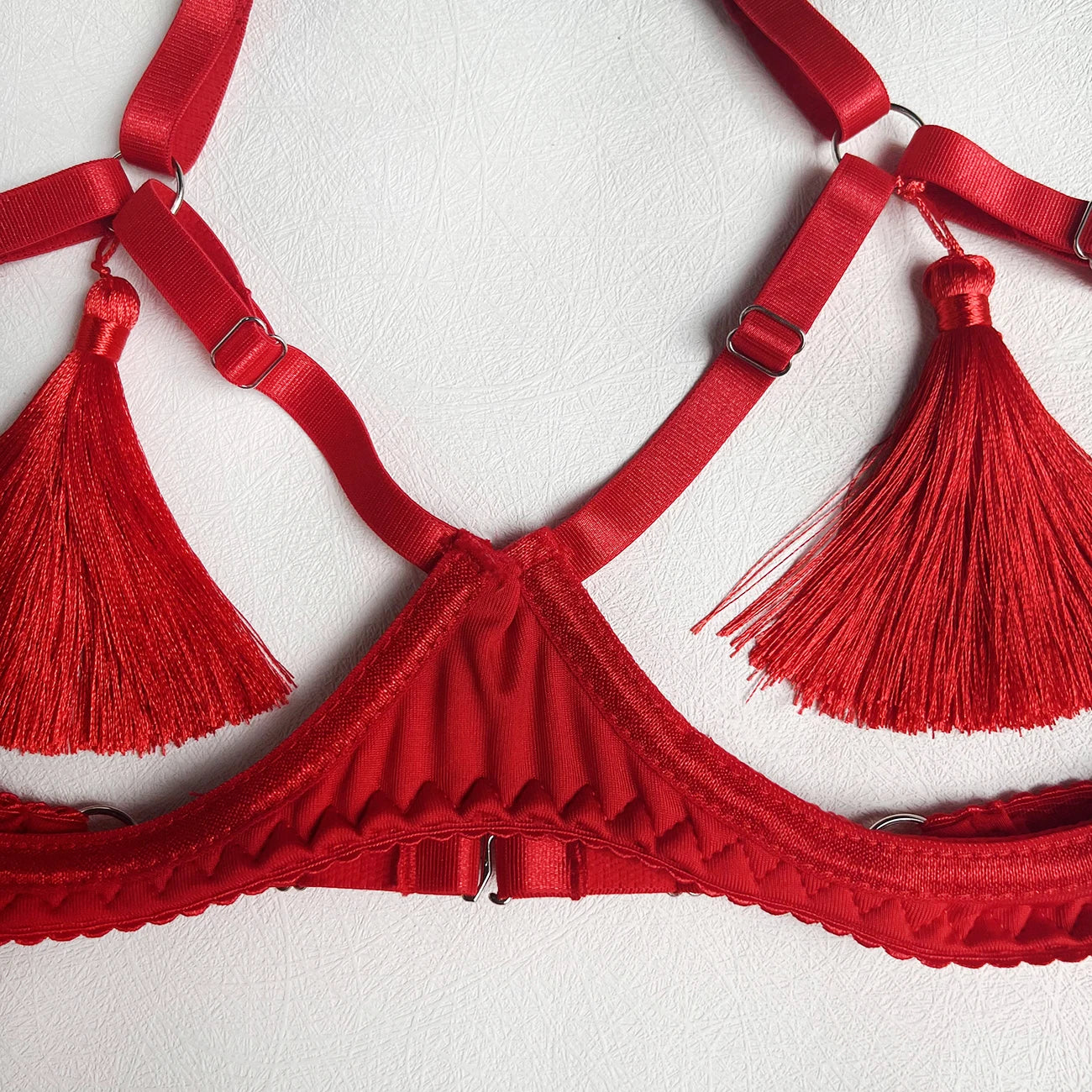4 Piece Tassel Lingerie Bra Intimate Panties Outfit Sets - The Clothing Company Sydney