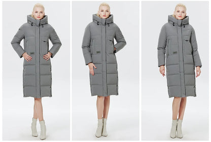 Women's Outwear Parka Super Long Warm And Windproof Zipper Cotton Coat Winter Jackets - The Clothing Company Sydney