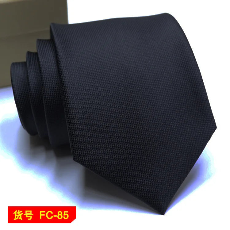 Men's Jacquard Ties – 7-8cm Floral & Solid Neckties The Clothing Company Sydney
