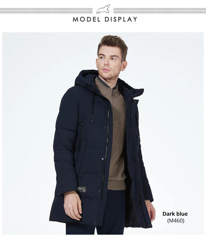 Men's winter jackets for men casual cotton coat mid-length Puffer Parkas - The Clothing Company Sydney