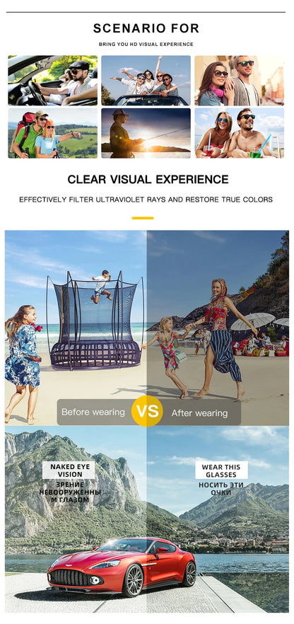 Fashion Aluminum Photochromic Sunglasses Men Women Polarised Sun Glasses Chameleon Anti-glare Driving Sunglasses - The Clothing Company Sydney