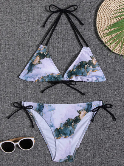 2 Piece Swimwear Swimsuit Women Bikini Micro Floral Bikinis Set Beach Thong Bathing Suit Lace Up Swim Suits The Clothing Company Sydney