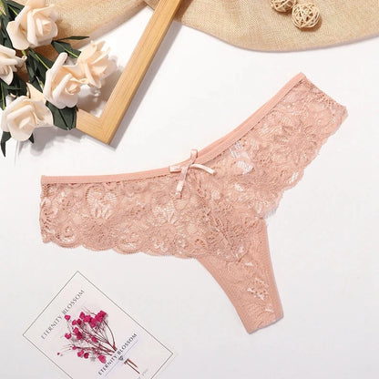 Lace Thong Women Low Waist Panties Transparent Underwear Hollow Out Female Lingerie Elasticity Comfortable Underpants The Clothing Company Sydney