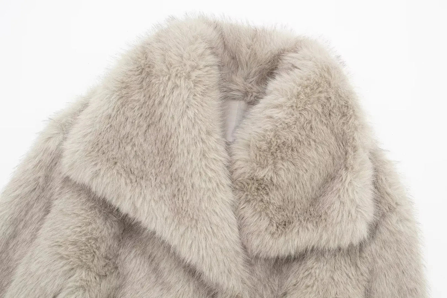 Women's Fashion Cropped Faux Fur Jacket Coat Long Sleeve Front Snap-button Outerwear Chic Lapel Collar Thick Coat The Clothing Company Sydney