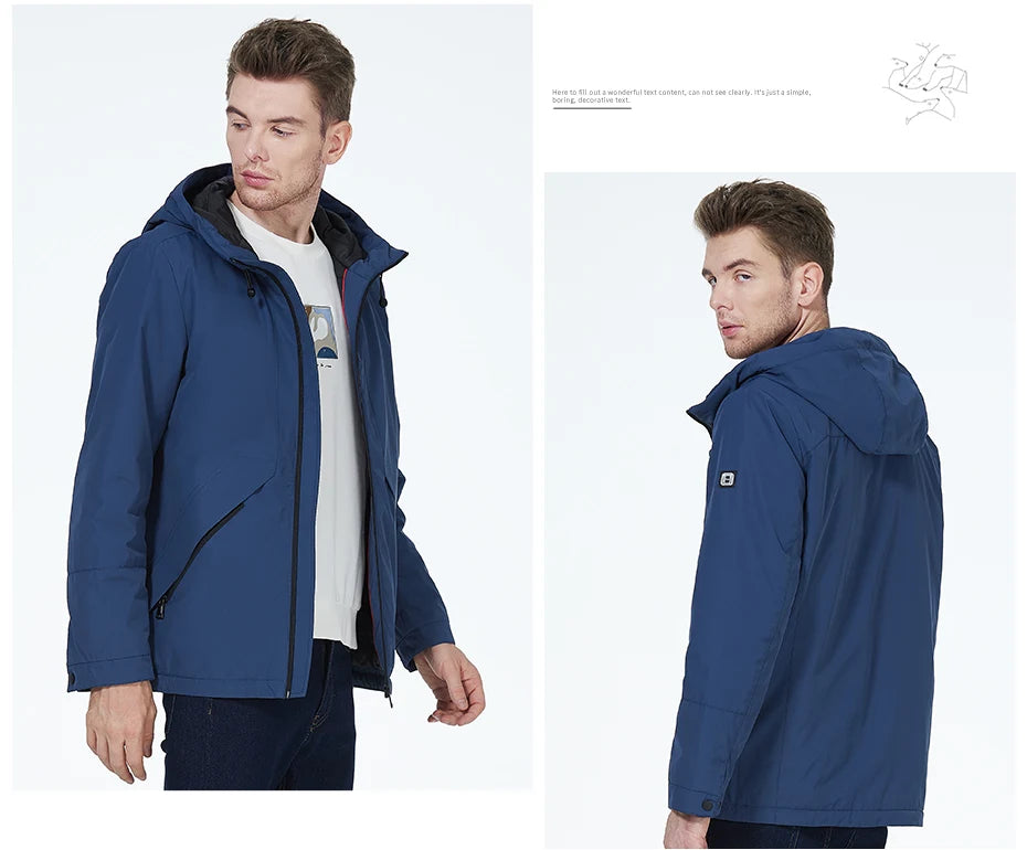 Men's  Lightweight Cotton Jacket Casual Trend Coat Male Windbreaker Coat hooded Jacket - The Clothing Company Sydney
