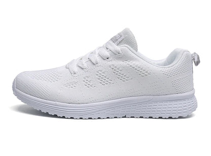 Women's Flats Fashion Lightweight Lace Up Round Toe Sneakers Walking Shoes - The Clothing Company Sydney