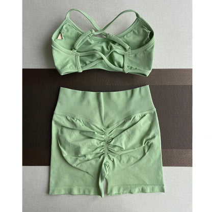 Solid Seamless Half Pants Women Soft  Fitness Outfits Yoga Gym Running Bike Wear Bicycle Skorts The Clothing Company Sydney