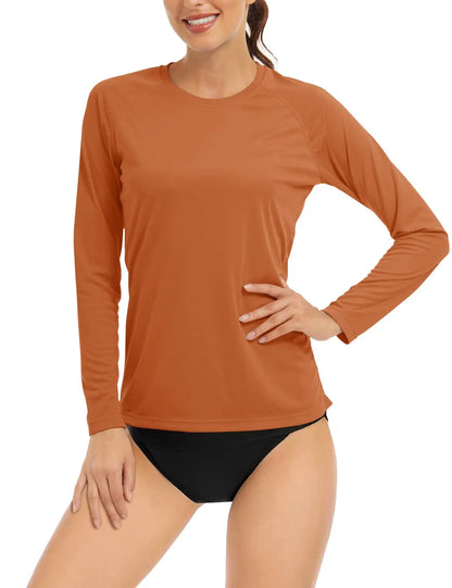 UPF 50+ Sun/Skin Protection Quick Dry T-Shirts Womens Long Sleeve Outdoor Performance Tee Shirts Summer Casual Tops The Clothing Company Sydney