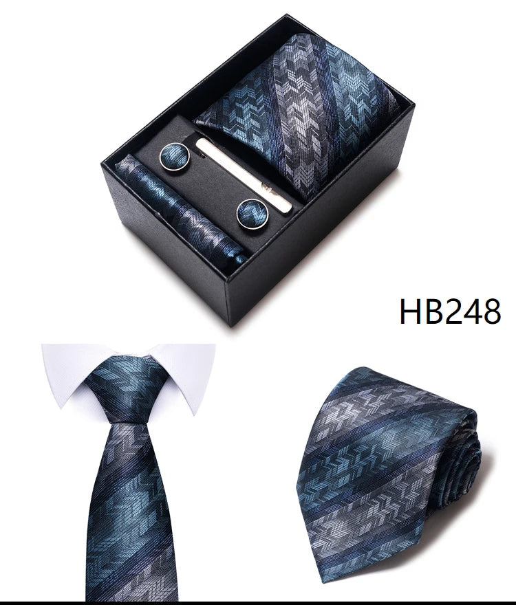 7.5 cm Business Ties Hanky Cufflink Set Tie Clips Green Necktie Corbatas For Men Wedding In Gift Box The Clothing Company Sydney
