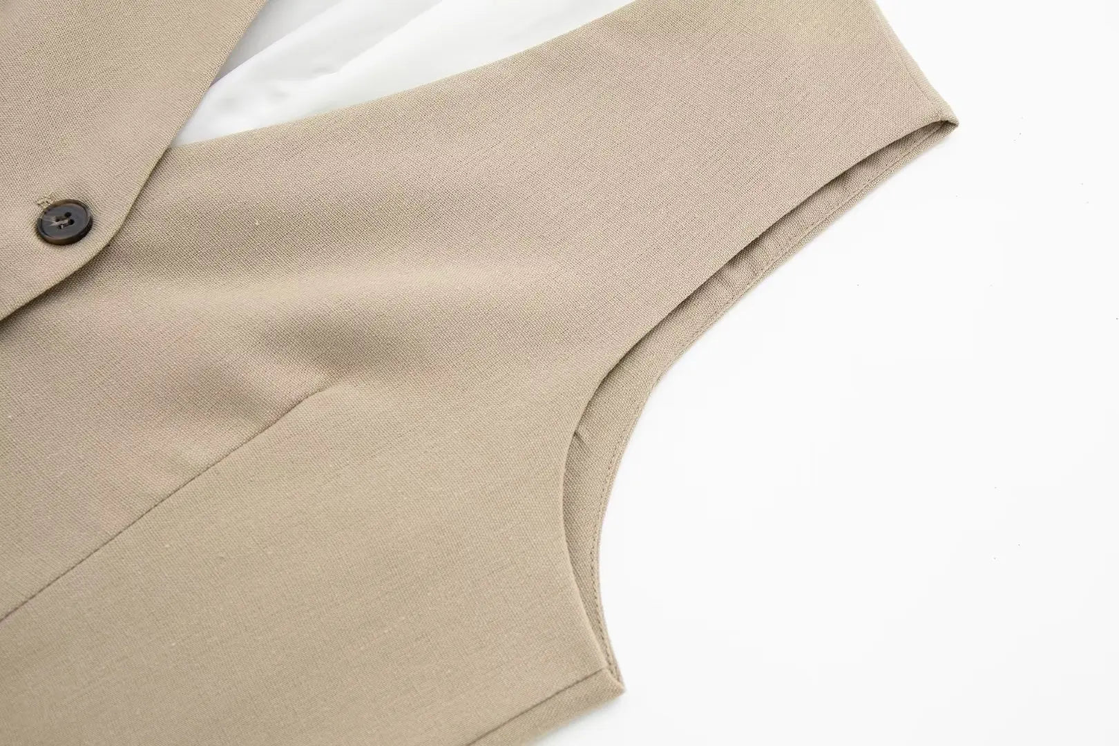 2 Piece Women's Suit Button V Neck Waistcoats Elegant Vest Top Zipper High Waist Slim Pants Shorts Summer Female Streetwear - The Clothing Company Sydney