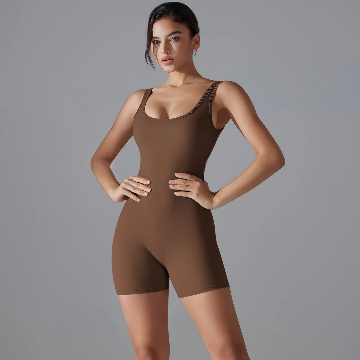 One Piece V Back Sports Jumpsuit Gym Romper Sleeveless Sportswear Bodysuit Women's Casual One-Piece Suit Yoga Clothing Set The Clothing Company Sydney