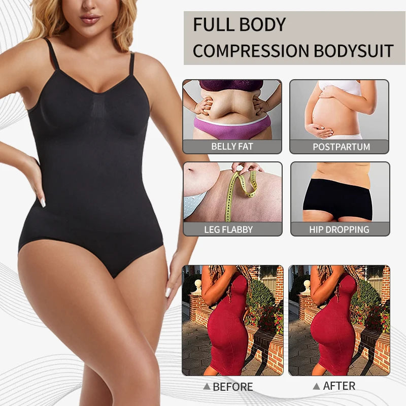 Womens Backless Bodysuits Seamless Shapewear Body Shaper Camisole Tops Corset Shapewear