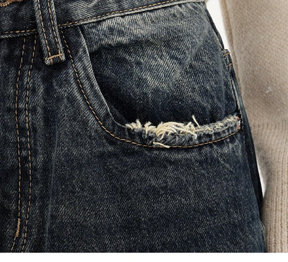Women's Streetwear Retro High Waist Jeans Loose Wide Leg Denim Trousers Y2K Baggy Pants - The Clothing Company Sydney