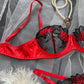 2 Piece Fancy Lingerie Floral Lace Bra Set Bilizna Luxury Well-Looking Underwear Fairy Fine Lace Exotic Set - The Clothing Company Sydney
