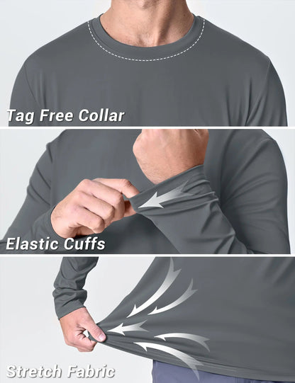 UPF 80+ Sun Protection T-shirts Men's Quick Dry Long Sleeve Athlectic T Shirts Performance Sports T-shirts Rash Guard The Clothing Company Sydney