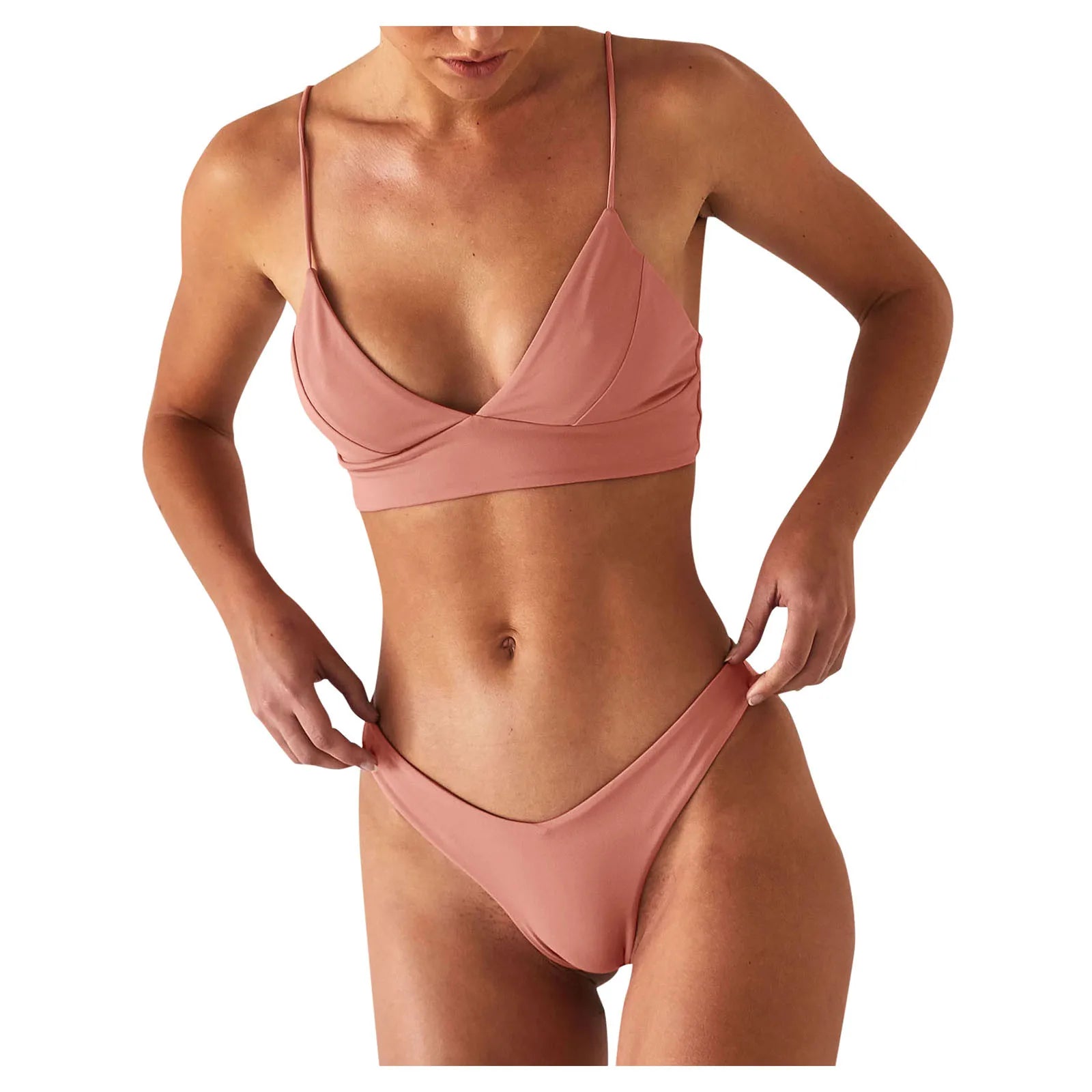 2 Piece Women's Push Up High Cut Bikini Set Two Piece Low Waist Swimsuit Fashion Swimming Set With Chest Pad Swimwear - The Clothing Company Sydney
