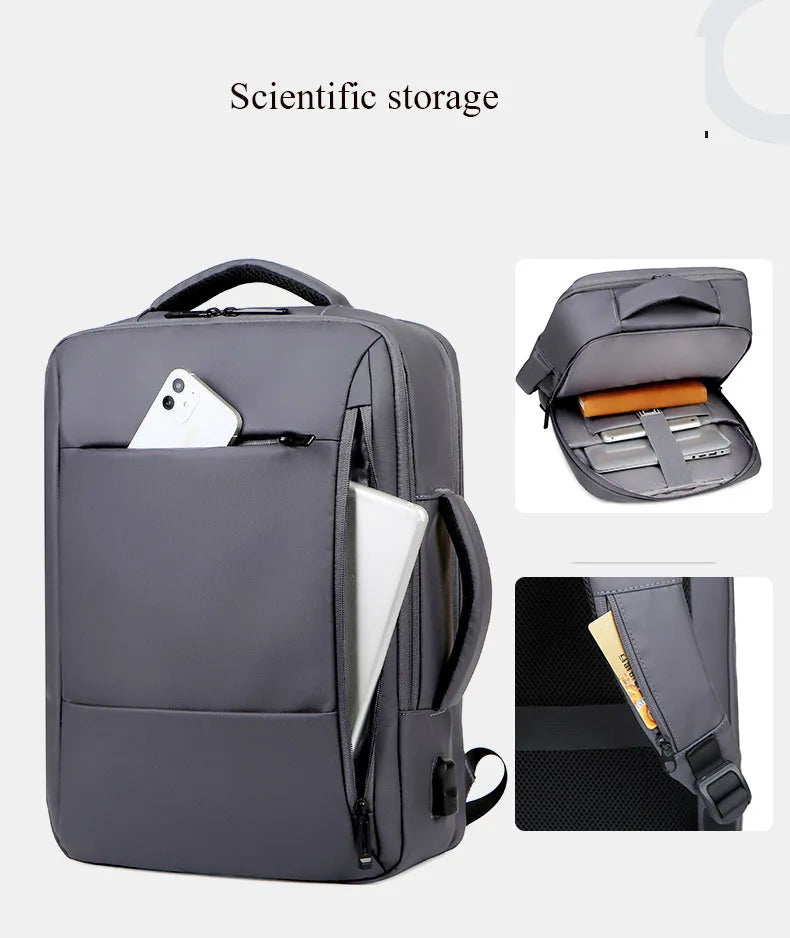 Large Backpack USB Charging Laptop Bagpack Waterproof Business Travel Cabin Hand Luggage Back Pack Bag - The Clothing Company Sydney