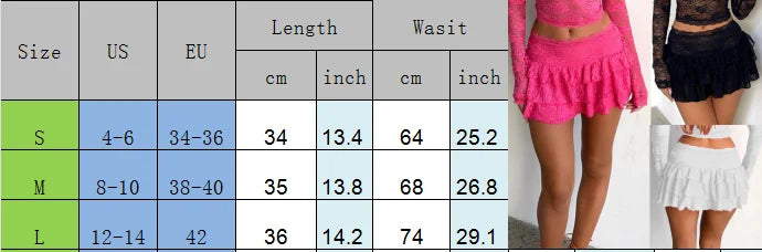 Women Y2k Pleated Layered Mini Skirt Lace Trim Asymmetrical Hem Flared Micro Low Waist Grunge Short Skirt - The Clothing Company Sydney