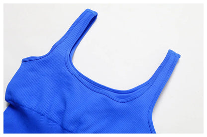 Women's Yoga Rompers One Piece Seamless Ribbed Jumpsuit Padded Sports Bra Romper Fashion Fitness Sportwear The Clothing Company Sydney