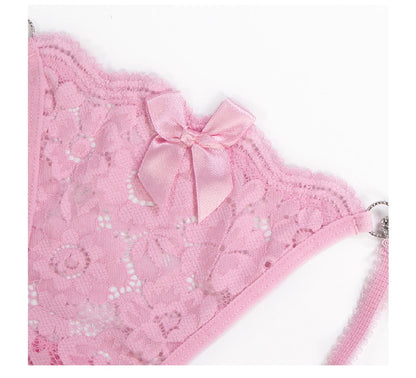 3 Piece Set Women's Lace Panties Perspective Underwear Low Waist Thin Strap Rhinestone Thong G-string Breathable Soft Lingerie The Clothing Company Sydney