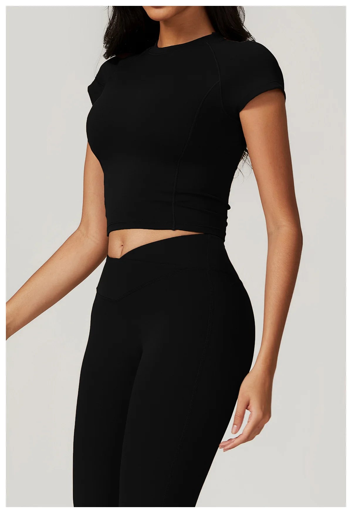 2 Pieces Yoga Gym Clothes Sportswear Suits Women Fitness Short Sleeve Crop Top Sports Bra Gym Leggings Bike Short Set The Clothing Company Sydney