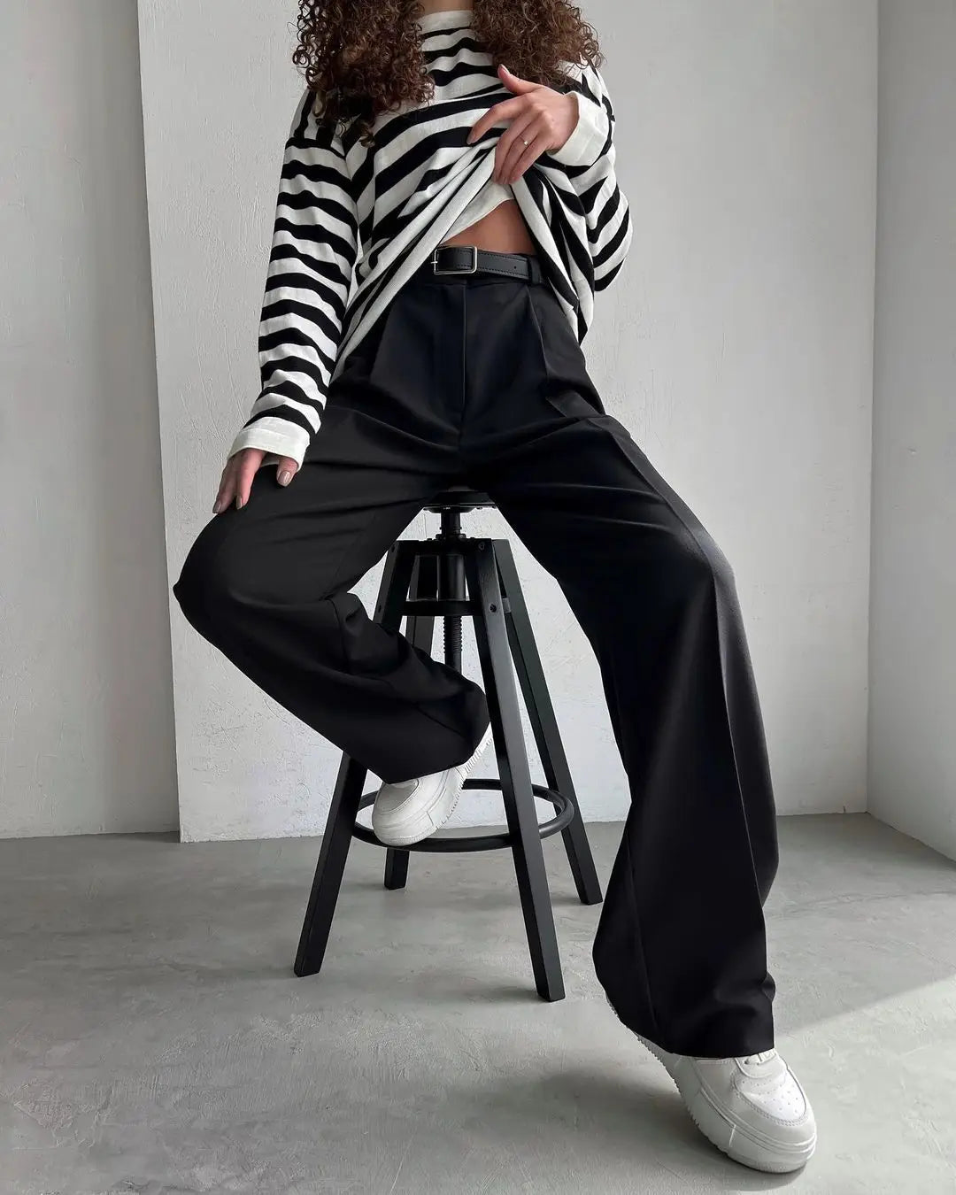 Classic Formal Straight Leg Pants Spring Summer Women's Versatile Casual Wear Loose Fit Wide Leg Pants The Clothing Company Sydney