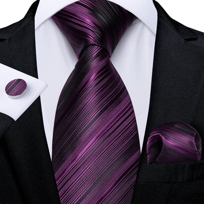 Luxury Purple Paisley Silk Tie Set for Men – 8cm Gift Set The Clothing Company Sydney