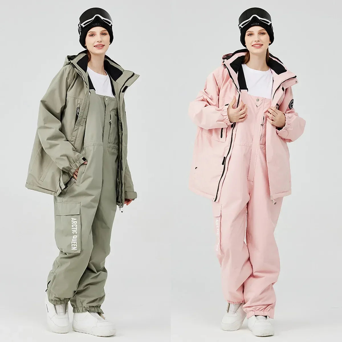 2 Piece Ski Sets for Women Ski Jackets and Pants Men Snowsuit Snowboard Coat Outfits Warm Hooded Waterproof Windproof Matching Set - The Clothing Company Sydney