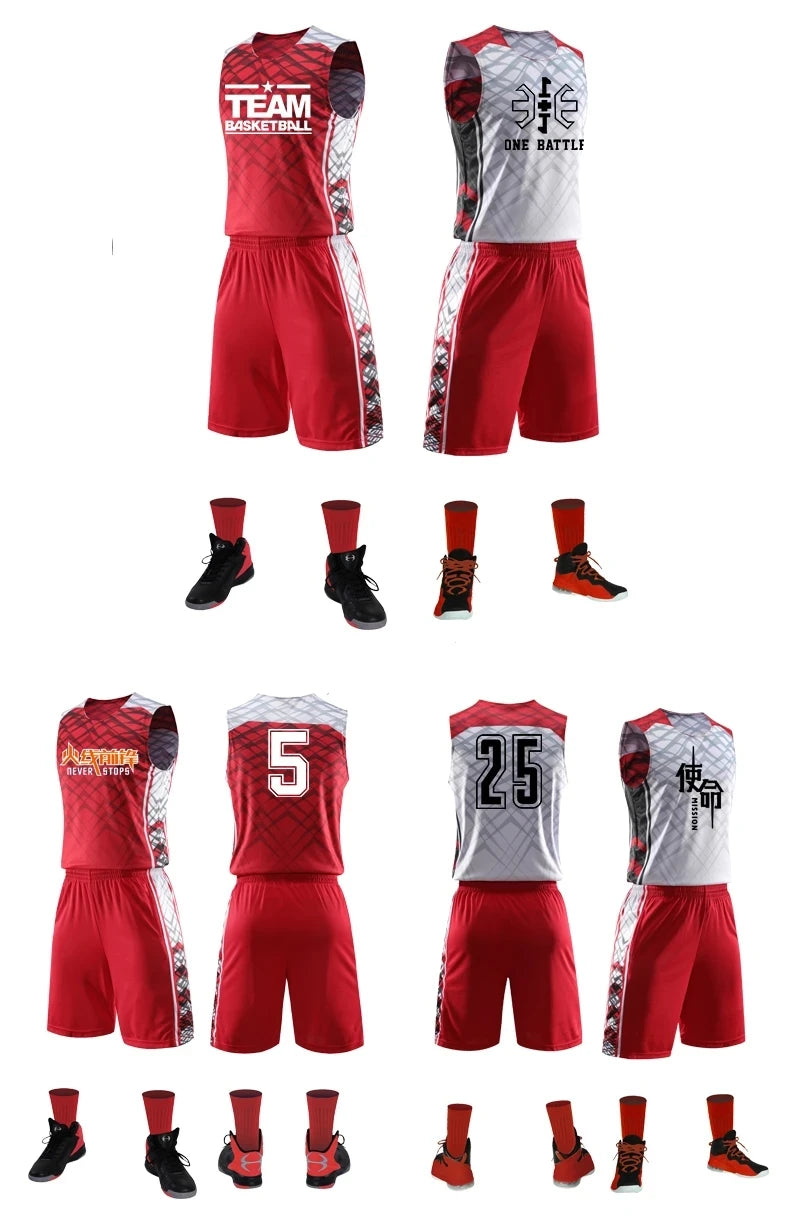 Customized Reversible Basketball Jersey Set Men Women Kids Quick Drying Jersey and Shorts Set - The Clothing Company Sydney
