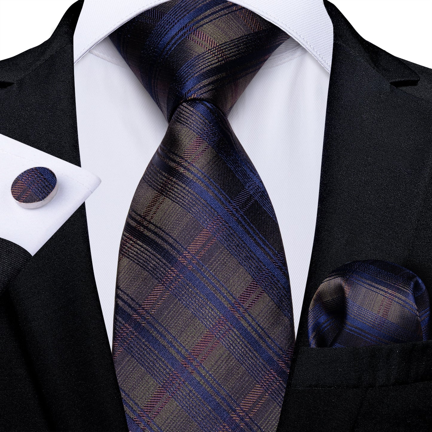 Classic Plaid Check Red Blue White Striped Silk Ties For Men Business Wedding Men's Neck Tie Handkerchief Cufflinks Gift For Men The Clothing Company Sydney