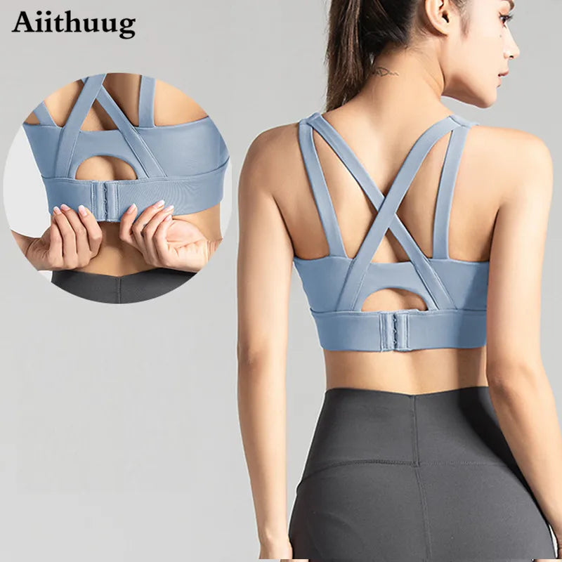 Sports Bra for Women Criss-Cross Back Padded Sports Yoga Bra with Removable Cups Gym Bra Top The Clothing Company Sydney