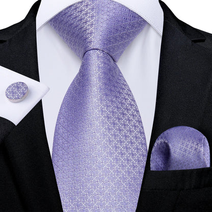Plaid Print Men's Tie Set 8cm Width Neck Tie Handkerchief Cufflinks Business Wedding Tie Gift Set The Clothing Company Sydney