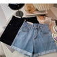 High Waist Plus-size Women Jeans Student Casual Versatile Trendy A- line Hot Pants Cotton Jeans Shorts The Clothing Company Sydney