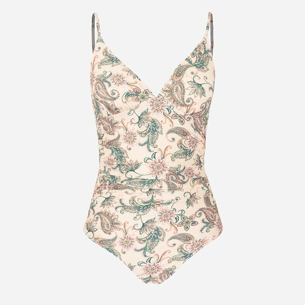 Deep V Neck One-piece Swimsuit Women Removable Bra PMonokini Summer Beach Swimwear - The Clothing Company Sydney