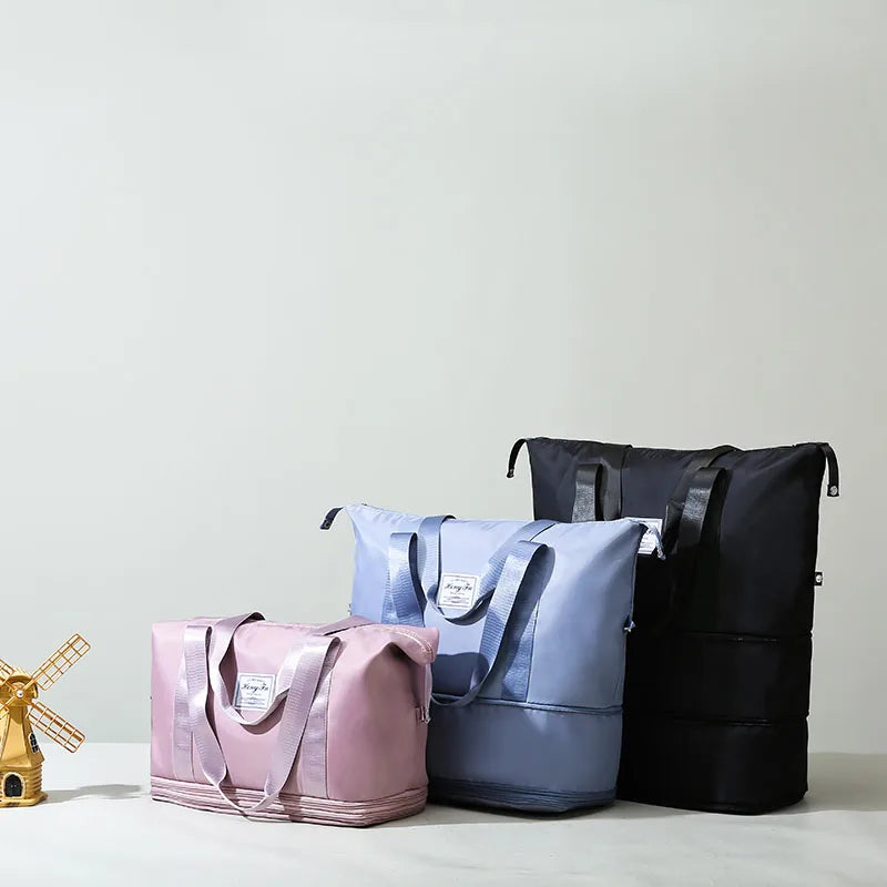 Travel Bag Women Shoulder Bag Casual Handbag Double Zipper Expansion Bag Large Bag Fashion Luggage Bag - The Clothing Company Sydney