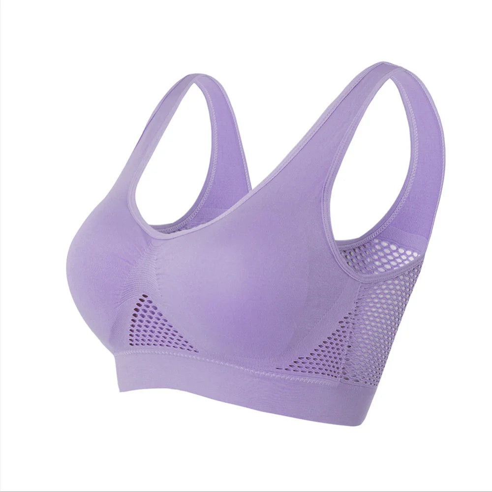 Seamless Mesh Women Sports Bras Fitness Gym Running Underwear Shockproof Bra Wireless Plus Size Crop Top Breathable Yoga Bra The Clothing Company Sydney