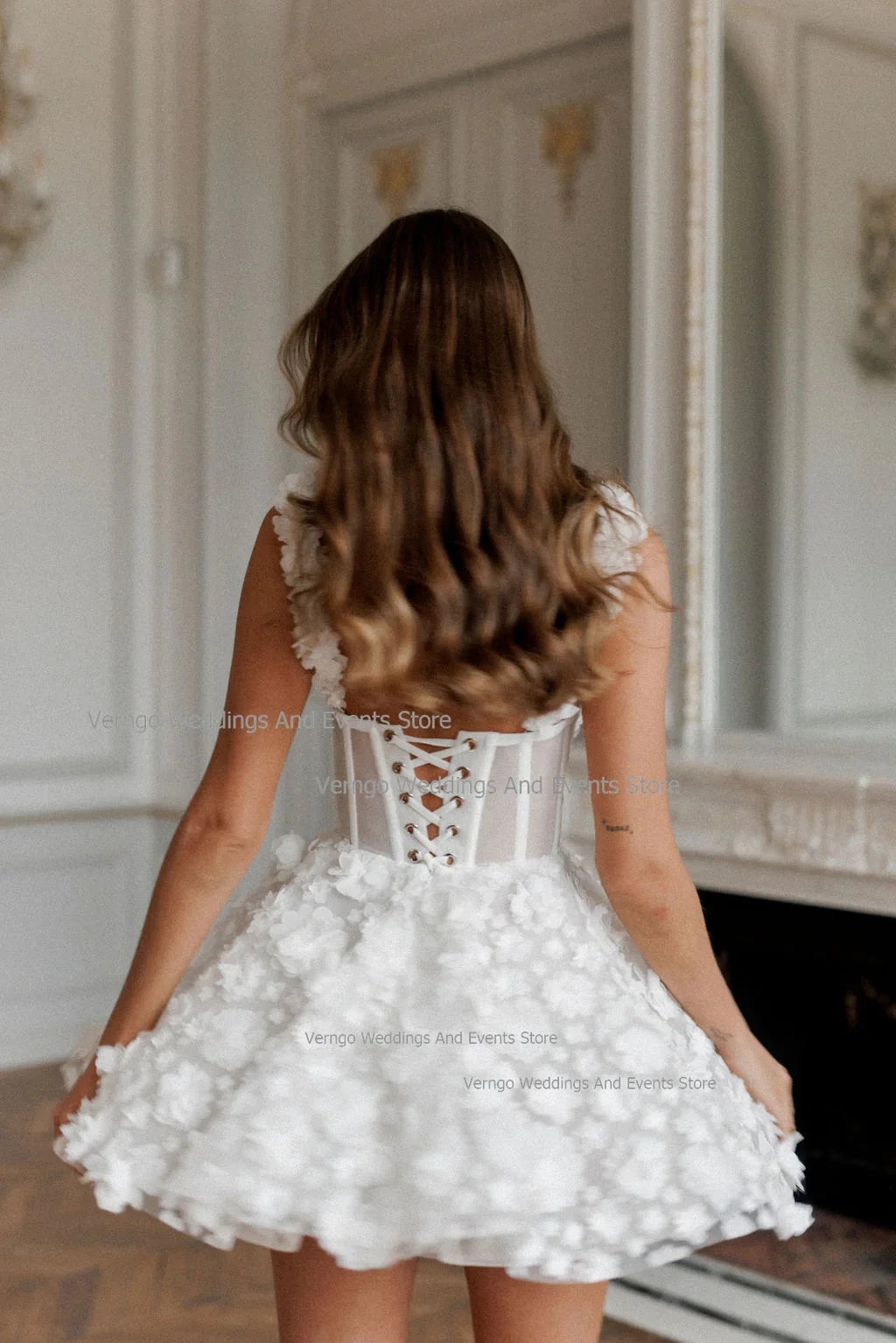 A-line Short Spaghetti Straps Sweetheart Above Knee Bridal Gowns Women Back Lace Up Wedding Dress The Clothing Company Sydney